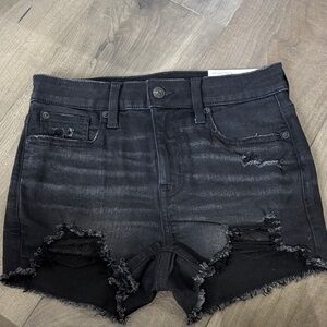 American Eagle Outfitters Black Distressed Jean Shorts